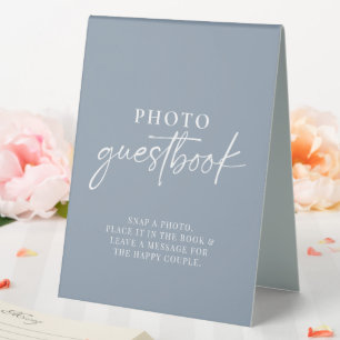 Plaque De Table Livre d'or minimaliste Dusty Blue Modern Photo