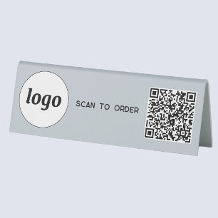 Plaque De Table Logo de code QR Analyse d'entreprise pour commande