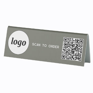 Plaque De Table Logo de code QR Analyse d'entreprise pour commande
