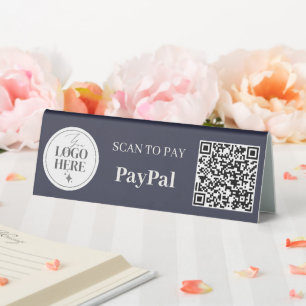 Plaque De Table Logo de code QR de paiement par scan minimaliste m