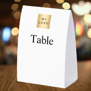 Plaque De Table Logo de l'entreprise noir blanc numéros de table D