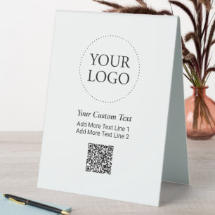 Plaque De Table Logo d'entreprise personnalisé simple QR Code prom
