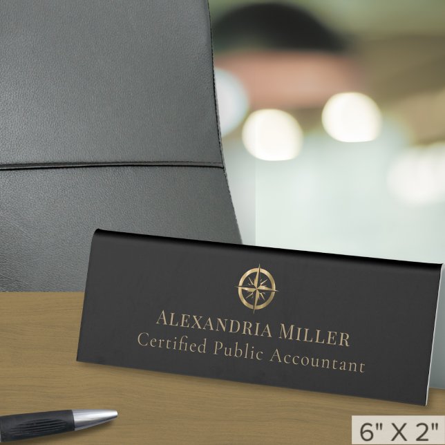 Plaque De Table Logo du poste de nom professionnel élégant (Créateur téléchargé)