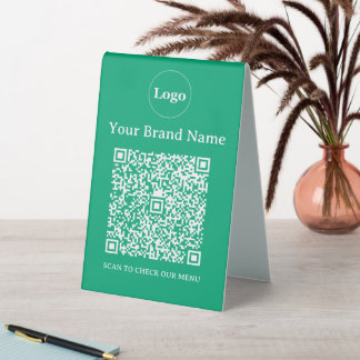 Plaque De Table Logo et code QR personnalisés pour entreprise de s