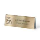 Logo Faux Gold Metal Professionnel