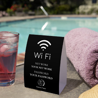 Plaque De Table Logo Minimalist Wifi QR Code | Network Password