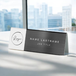 Plaque De Table Logo personnalisé Black Metallic Professional
