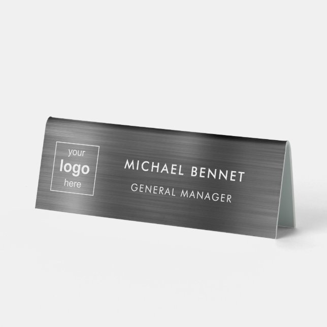 Plaque De Table Logo personnalisé Black Professionnel (Recto)