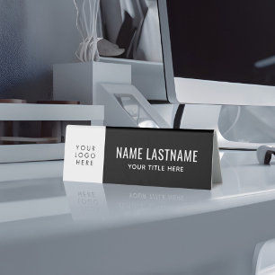 Plaque De Table Logo personnalisé Simple Minimaliste Noir Blanc No
