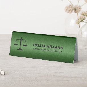 Plaque De Table Logo personnalisé vert métallisé