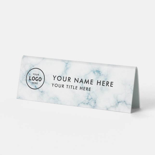 Plaque De Table Logo professionnel tendance pour entreprise Bureau (Recto)