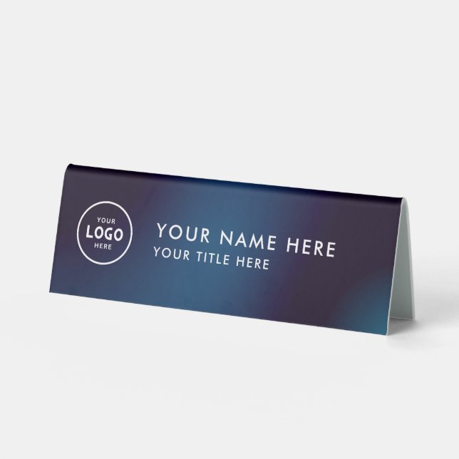Plaque De Table Logo professionnel tendance pour entreprise Bureau (Recto)