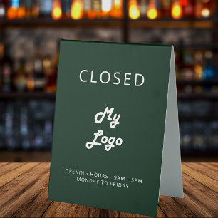 Plaque De Table Logo vert ouvert