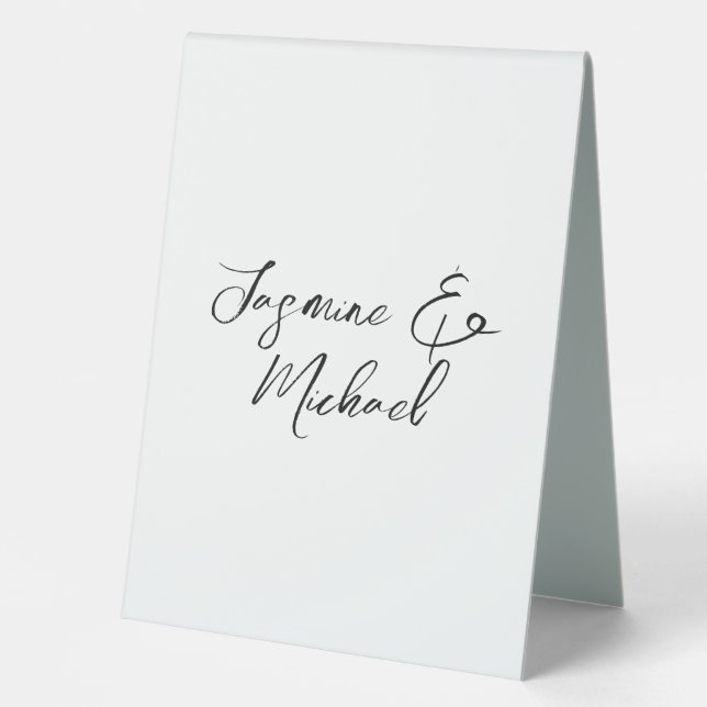 Plaque De Table Lovely Chic Calligraphie Noms Mariages (Recto)