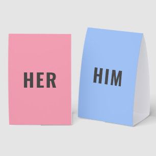 Plaque De Table Lui ou Elle? Jeu Jeux de fête de mariage amusant