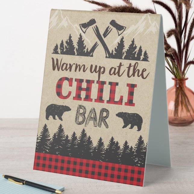 Plaque De Table Lumberjack Chili Bar Table Tente Sign, Chauffage (En SItu (Tableau))