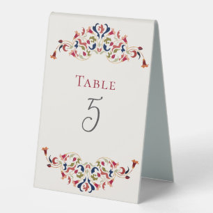 Plaque De Table Luxe Artistique Botanique Floral Mariage Paisley
