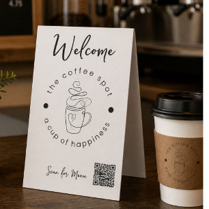 Plaque De Table Magasin de Café Personnalisé Ajoutez Votre Logo Mo