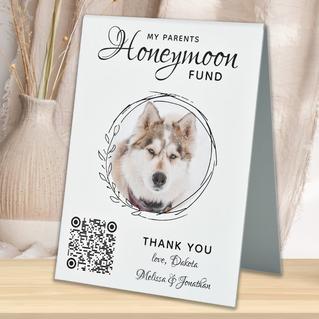 Plaque De Table Mariage animal de compagnie photo de chien argent  (Créateur téléchargé)