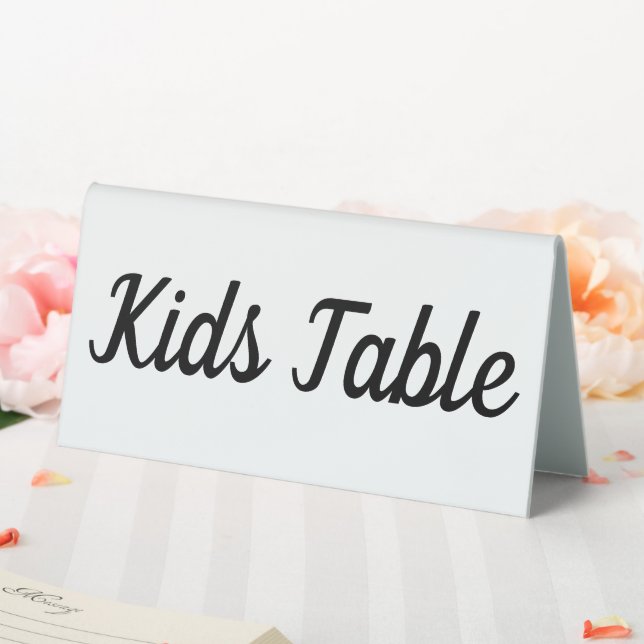 Plaque De Table Mariage blanc moderne à double face enfants (In SItu (Mariage))