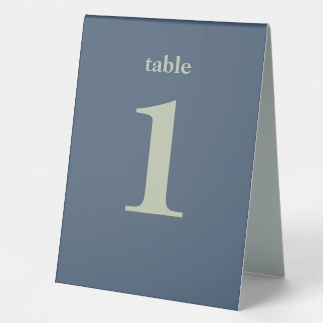 Plaque De Table Mariage bleu avec Motif en lattes (Recto)