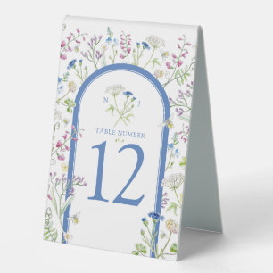 Plaque De Table mariage bleu fleur sauvage floral