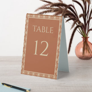 Plaque De Table Mariage Boho Vintage Terracotta