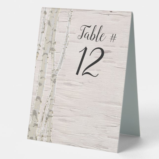Plaque De Table Mariage Brich Tree (Recto)