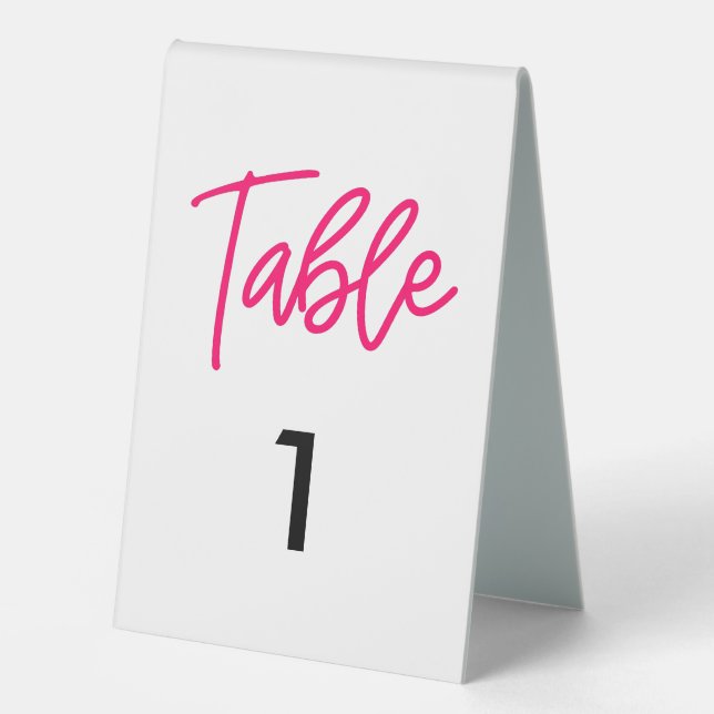 Plaque De Table Mariage calligraphie moderne (Recto)
