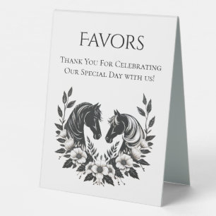 Plaque De Table Mariage campagnard-Chevaux et fleurs