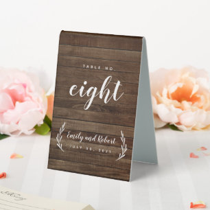 Plaque De Table Mariage campagnard rustique chic moderne en bois