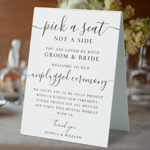 Plaque De Table Mariage Cérémonie de débranchement Choisissez un s