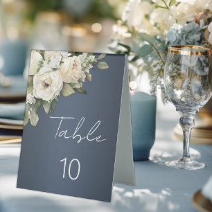 Plaque De Table Mariage de bouquet de Rose Bohême bleu Dusty