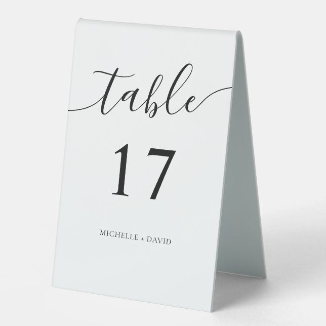 Plaque De Table Mariage de calligraphie classique Numéro de table (Recto)