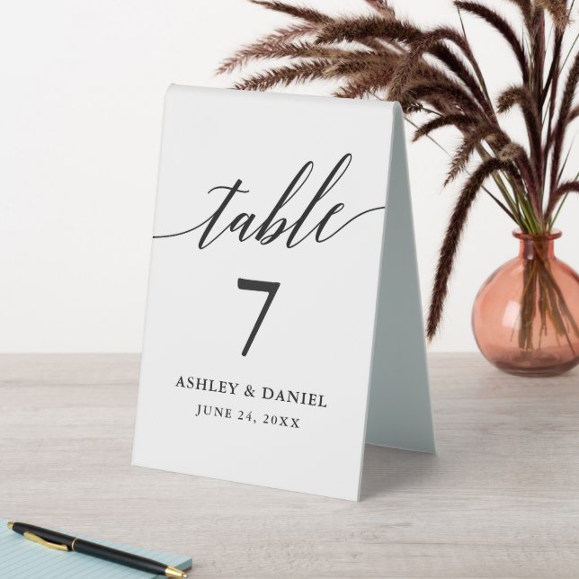 Plaque De Table Mariage de calligraphie moderne et élégante Numéro (En SItu (Tableau))