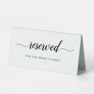 Plaque De Table Mariage de calligraphie noir & blanc moderne Réser