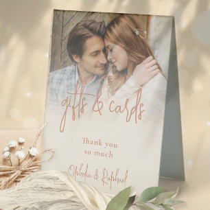 Plaque De Table Mariage de cartes cadeaux photo réversible à deux 