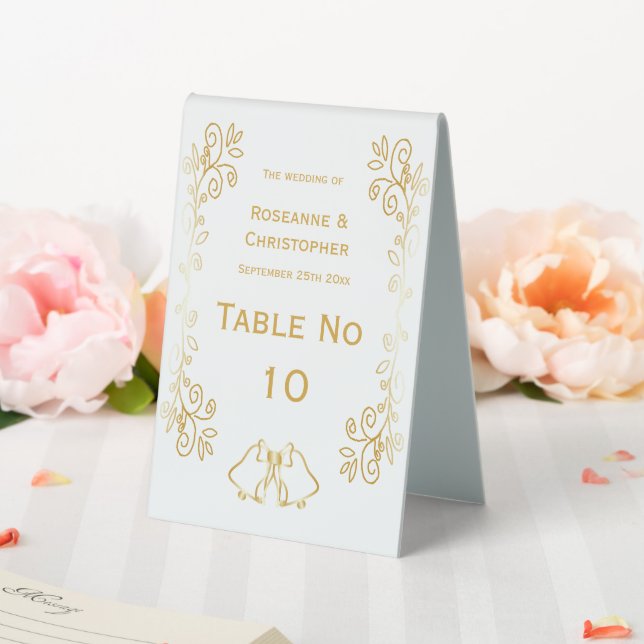 Plaque De Table Mariage de conception Gold Bells (In SItu (Mariage))