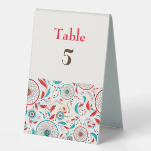 Plaque De Table Mariage de Dreamcatcher en plumes de la tribu Boho