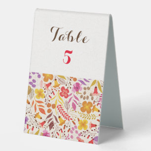 Plaque De Table Mariage de feuillage de Fleur sauvage Boho violet 