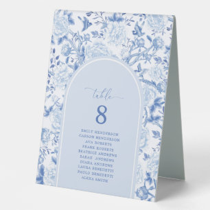 Plaque De Table Mariage de la Chinoiserie Bleu Blanc Numéro de siè