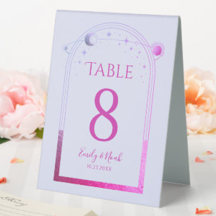 Plaque De Table Mariage de la Lavande rose de la Lune soleil étoil