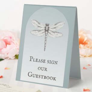 Plaque De Table Mariage de libellules turquoise