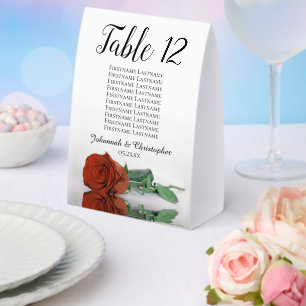 Plaque De Table Mariage de Rose orange rouille Numéro du tableau d