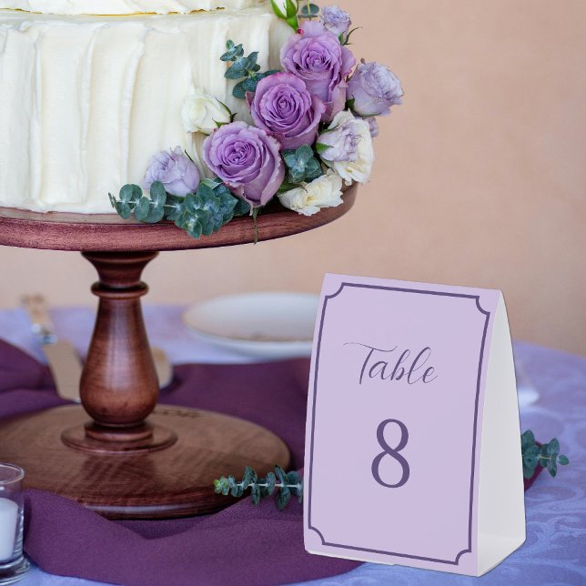 Plaque De Table Mariage de script Lilac et Lavender (Créateur téléchargé)