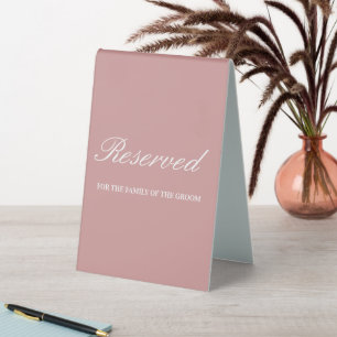 Plaque De Table Mariage de script moderne Dusty rose & blanc Réser