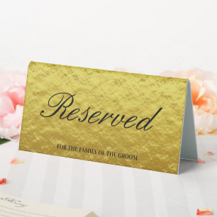 Plaque De Table Mariage de script moderne Elegant Gold Foil Réserv
