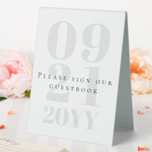 Plaque De Table Mariage de type Gras minimaliste blanc