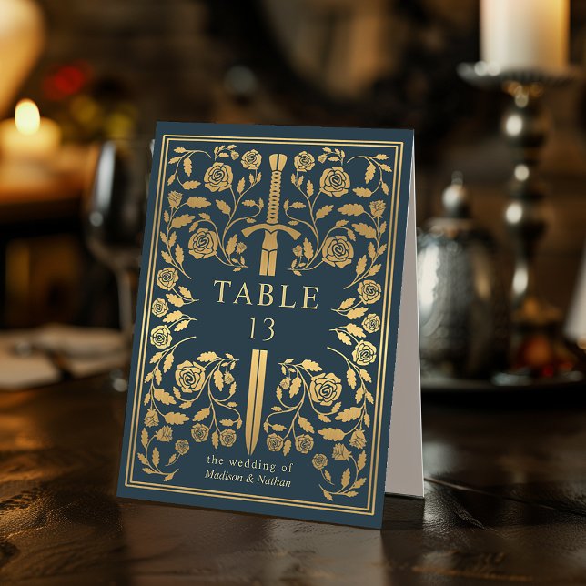 Plaque De Table Mariage d'épée médiévale royale gris (Créateur téléchargé)