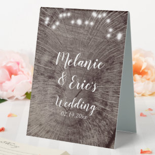 Plaque De Table Mariage des feux de journal de Mariage rustique